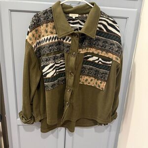 LA MIEL Olive and Black Western Jacket